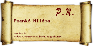 Psenkó Miléna névjegykártya