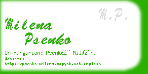 milena psenko business card